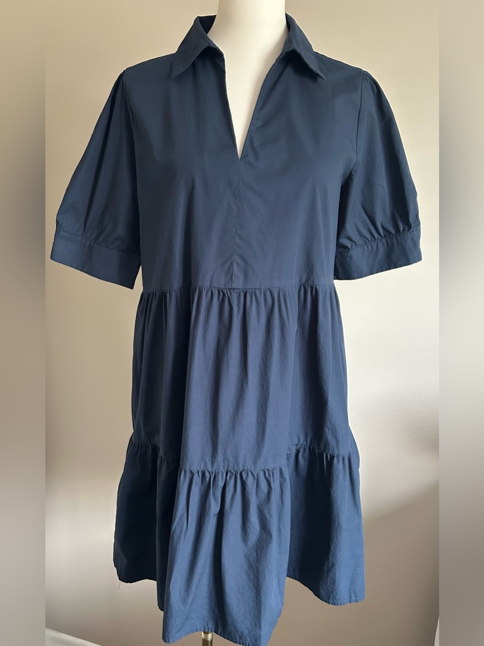 Lili Sidonio for Molly Bracken Navy Cotton Tiered Dress